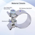 2.5 Inch Exhaust Band Clamp Narrow Seal Butt Joint Stainless - Image 3