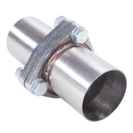 Simnliras 3 Bolts Exhaust Flange Repair Kit, 60mm/2.35 Inch ID to 2.35 Inch OD 3 Bolts Stainless Steel Quick Fix Exhaust Flange Pipe with Gasket/Bolt & Hardware Universal Fitment