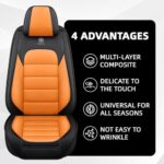 Jeep Renegade Seat Covers 2015-2023 Waterproof Airbag Safe Black Orange - Image 7