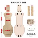 BEITK Leather Car Seat Covers: Universal Fit, Waterproof, Storage Pocket (Beige) - Image 2
