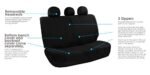 FH Group 7-Seat Car Seat Covers Set with Steering Wheel Cover Black - Image 6