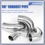 2.5" 90 Degree Mandrel Bend Elbow SS304 Exhaust Pipe 14GA 2" Leg - Image 3