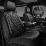 Luxury Leather Car Seat Covers - Waterproof Silver Glitter Front Seat Protection - Image 2