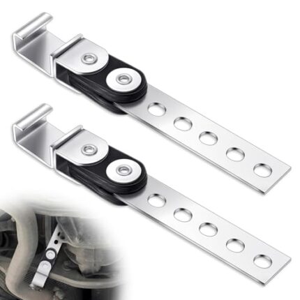 Geetery 2 Pcs Exhaust Hangers Muffler Hanger Swivel Tail Pipe Universal Exhaust Tailpipe Hanger Heavy Duty Tailpipe Muffler Bracket Flexible Swivel (Open Style,Silver)