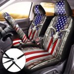 Patriotic Camo Deer Skull Car Accessories Set - 10pc American Flag Decor - Image 2