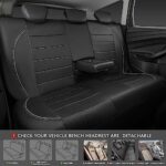 Universal Leather Car Seat Covers: SUV Van Truck Fit, Airbag Safe, Black Grey - Image 5