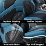 Jeep Wrangler Seat Covers: Waterproof Blue Leather Full Protection 2013-2017 - Image 6