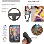 Boho Elephant Car Seat Covers Set: 12pc Floral Interior Accessories Kit - Image 4