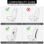 BEITK Leather Car Seat Covers: Universal Fit, Waterproof, Storage Pocket (Beige) - Image 6
