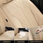 Premium Leather Car Seat Covers | Waterproof Universal Fit | Beige Luxury Protection - Image 7