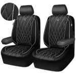 Luxury Leather Car Seat Covers - Waterproof Silver Glitter Front Seat Protection - Image 3