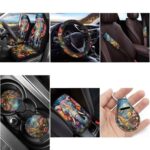 Boho Elephant Car Seat Covers Set: 12pc Floral Interior Accessories Kit - Image 2