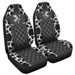 Cow Print Car Seat Covers: Universal Fit, Black & White Front Seat Protectors - Image 2
