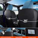 Jeep Wrangler Seat Covers: Waterproof Blue Leather Full Protection 2013-2017 - Image 3