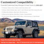 Jeep Wrangler Seat Covers: Waterproof Blue Leather Full Protection 2013-2017 - Image 2