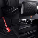 Waterproof Leather Car Seat Covers - Universal Fit, Full Set, Premium Black Protection - Image 4