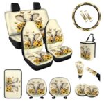 Sunflower Elephant Car Seat Covers Full Set 15pc Interior Protection Kit - Image 2