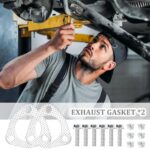 2.5" Exhaust Flange Gasket Kit w/ Bolts Nuts Car SUV Truck - Image 7
