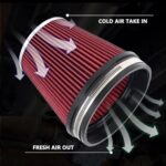 High-Flow 6" Cold Air Intake Filter Cone - Washable Red Performance Upgrade - Image 3