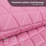Pink Bling Diamond Leather Car Seat Covers Waterproof Universal Fit - Image 5