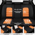 Jeep Renegade Seat Covers 2015-2023 Waterproof Airbag Safe Black Orange - Image 4