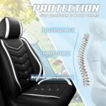 ACDY Jeep Seat Covers 2000-2026 Waterproof Leather Front 2pc Black White - Image 6