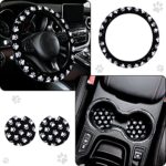 Dog Paw Car Accessories Set: 10PC Seat Covers, Steering Wheel, Cup Holder Pad - Image 6