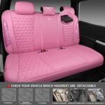 Pink Bling Diamond Leather Car Seat Covers Waterproof Universal Fit - Image 4