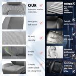 5PC Nappa Leather Car Seat Covers Universal Fit Gray Breathable - Image 6