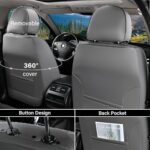 5PC Nappa Leather Car Seat Covers Universal Fit Gray Breathable - Image 2
