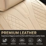 Premium Leather Car Seat Covers | Waterproof Universal Fit | Beige Luxury Protection - Image 5