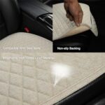 Premium Linen Car Seat Covers: 3-Piece Universal Fit, Beige Cushion Protection - Image 4