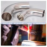 2.5" 90 Degree Mandrel Bend Elbow SS304 Exhaust Pipe 14GA 2" Leg - Image 6