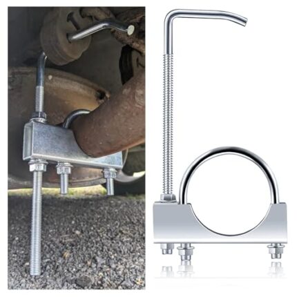 2.5 inch Exhaust Clamp with Hanger,Heavy Duty Exhaust Hanger with Clamp for 2-1/2" Exhaust Pipe,Universal Muffler Hanger Automotive Tools for Car Truck Exhaust Systems (2.5 inch)