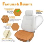 Leather Car Seat Covers 2PC Waterproof Front Bottom w/Pocket Brown - Image 7