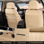 Premium Leather Car Seat Covers | Waterproof Universal Fit | Beige Luxury Protection - Image 2