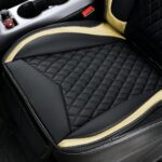 Premium Faux Leather Car Seat Covers Front 2PC Black Gold NonSlip - Image 4