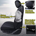 Waterproof Leather Car Seat Covers: Universal Fit for Multiple Vehicles, Full Set, Black - Image 3