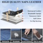 Coverado Waterproof Leather Car Seat Covers Full Set Blue Universal - Image 6