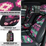 Pink Boho Car Seat Covers Full Set: Stylish Protection for Women SUV Truck Accessories - Image 7