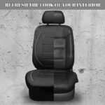 Universal Leather Car Seat Covers: SUV Van Truck Fit, Airbag Safe, Black Grey - Image 7