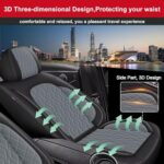 Honda Pilot Seat Covers 2005-2016 Waterproof Leather 2PC Black Grey - Image 4