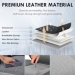 5PC Nappa Leather Car Seat Covers Universal Fit Gray Breathable - Image 5