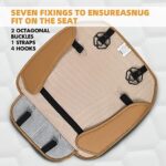 Leather Car Seat Covers 2PC Waterproof Front Bottom w/Pocket Brown - Image 8