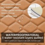 Leather Car Seat Covers 2PC Waterproof Front Bottom w/Pocket Brown - Image 3