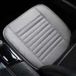 Gray PU Leather Car Seat Covers 2PC Front Anti-Slip Protector - Image 2