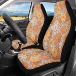 Boho Floral Car Seat Covers Set - Stretchy Front Bucket Seats Protector - Image 2