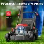 AMERISUN 21" Gas Lawn Mower 144cc 3-in-1 Mulch Bag Side Discharge - Image 2