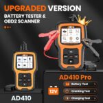 ANCEL AD410 PRO OBD2 Scanner: 2-in-1 Car Diagnostic Tool & Battery Tester - Image 2