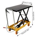 500LBS Hydraulic Scissor Lift Cart with Wheels Table Jack - Image 2